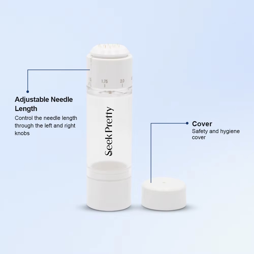 Private Label Micro Infusion Stamp Device Manufacturer | 0.25–1.5mm Spring Pump 24K gold-plated microneedle tip micro infusion stamp private label