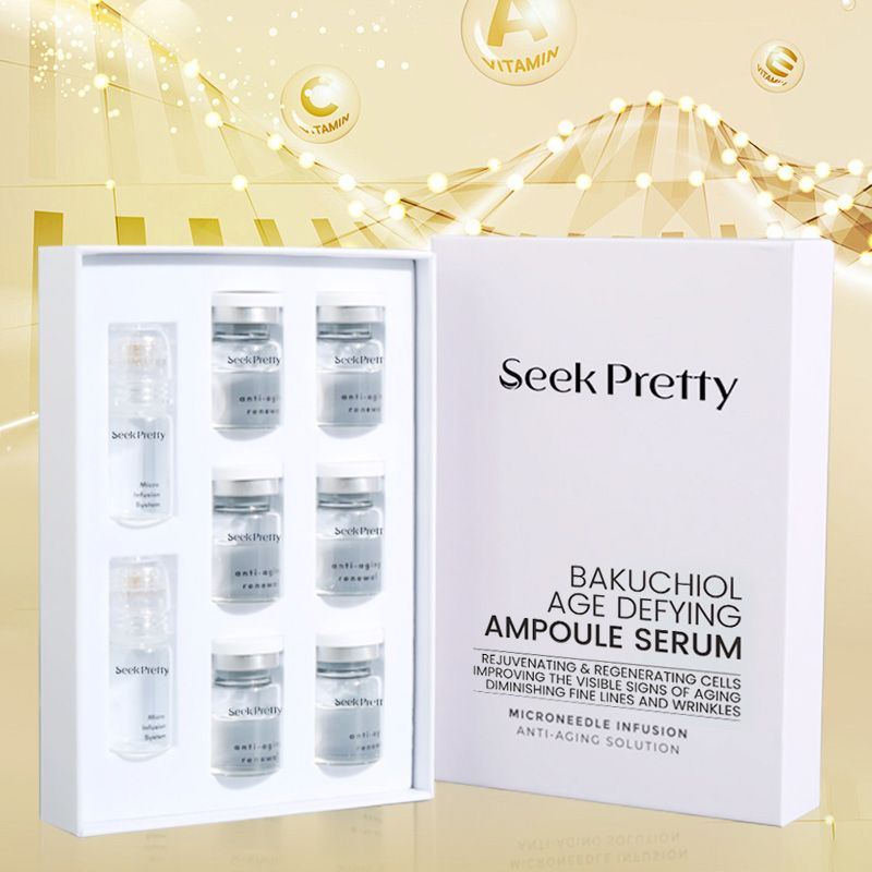 6 Serum + 2 microneedling Stamp Bakuchiol Micro-needle Ampoule Serum Set